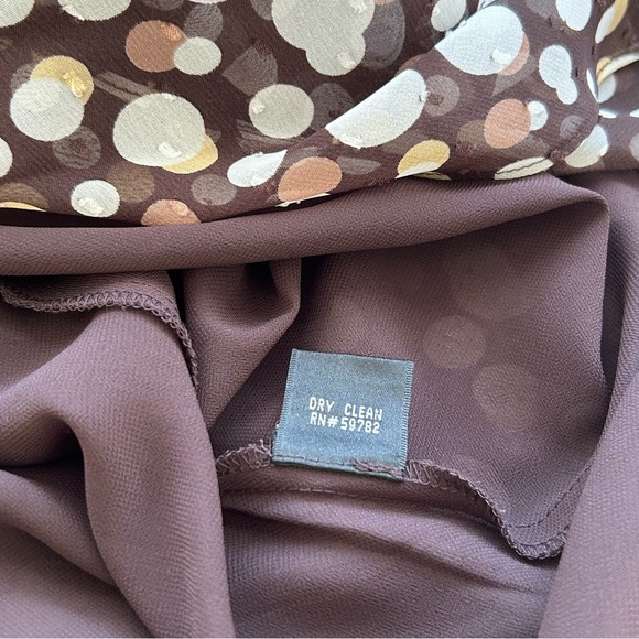 Adrianna Papell Dress Womens 16 Knee Length Brown Polka Dots V Neck Sleeveless - Picture 9 of 10